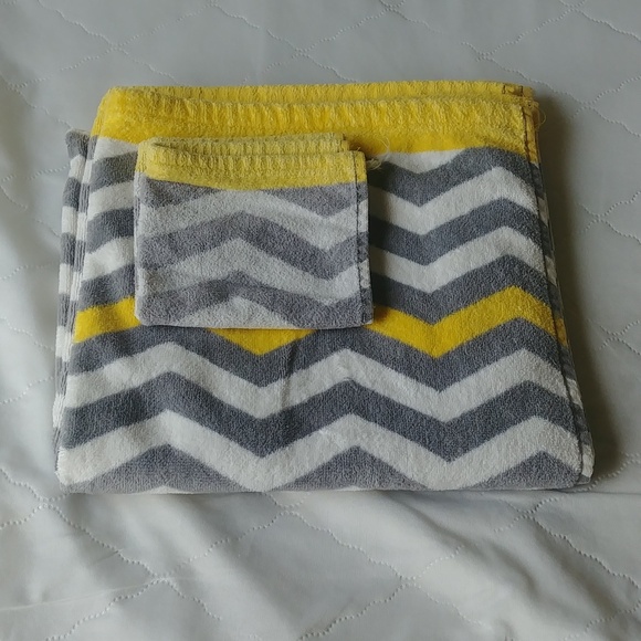 Mainstays Chevron Bath Towel & Wash Cloth - Picture 1 of 3